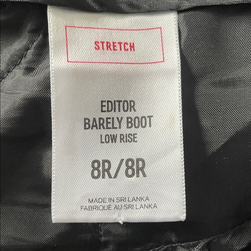EXPRESS Black Trouser Pants Stretch EDITOR BARELY BOOT Low Rise Career 8R - Picture 8 of 11